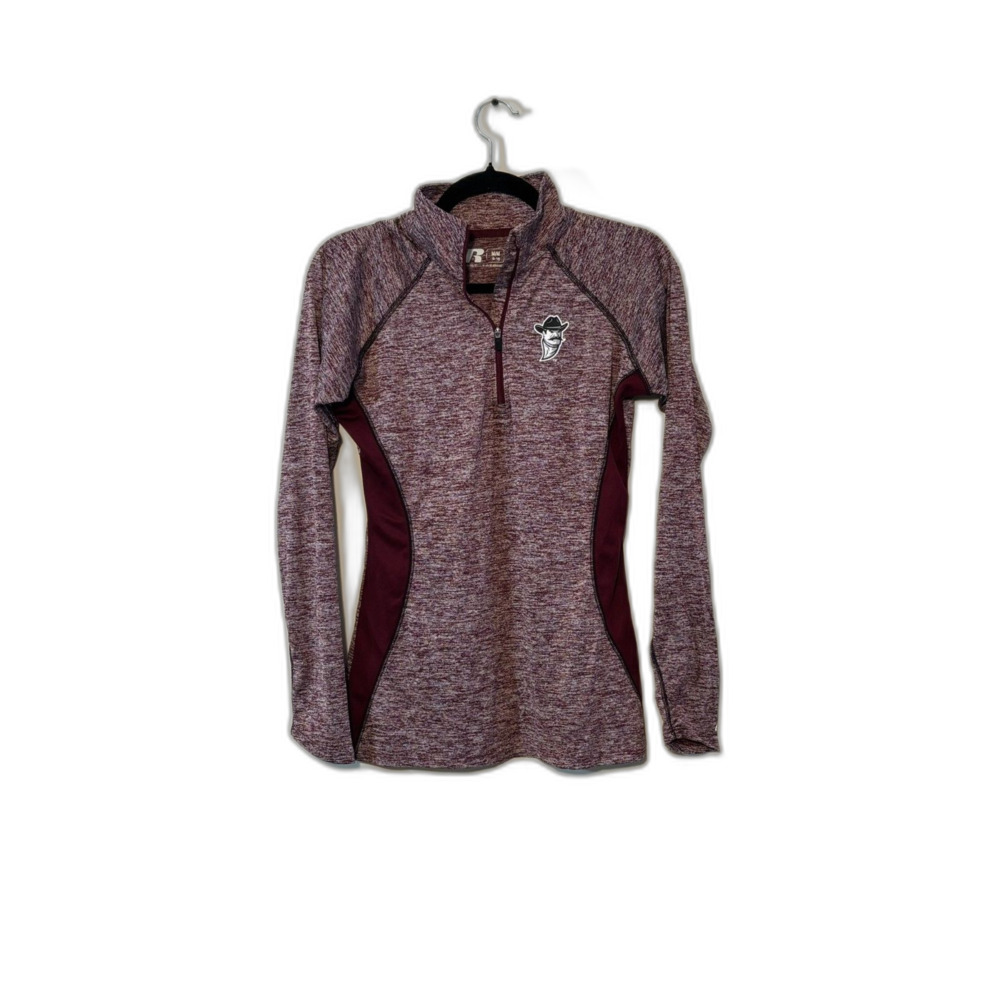 New Mexico State Aggies Quarter Zip Pullover Maroon Marled Size M